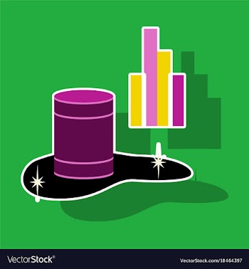 Paper sticker on theme arabic business oil chart vector image