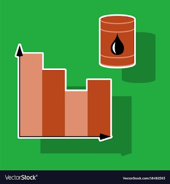 Paper sticker on theme arabic business oil chart vector image