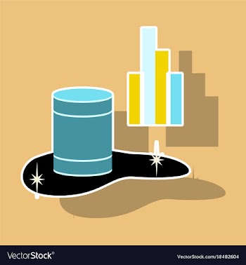 Paper sticker on theme arabic business oil chart vector image