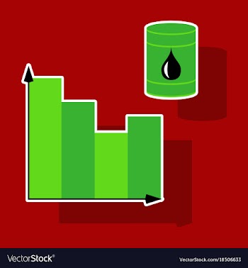 Paper sticker on theme arabic business oil chart vector image