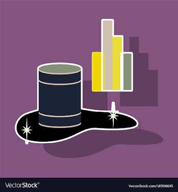 Paper sticker on theme arabic business oil chart vector image