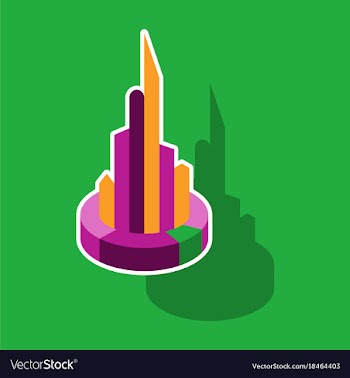 Paper sticker on theme arabic business pie chart vector image