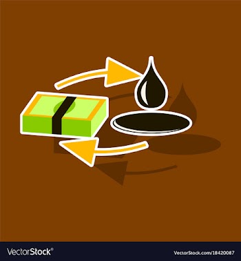 Paper sticker on theme arabic business sale of oil vector image