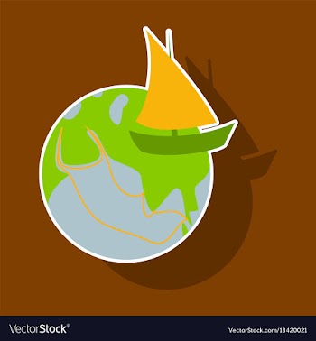 Paper sticker on theme arabic business silk road vector image