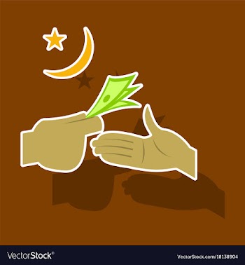 Paper sticker on theme arabic business transfer vector image
