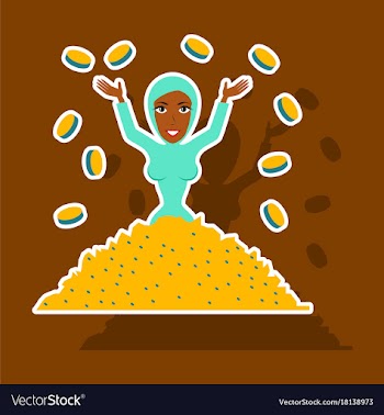 Paper sticker on theme arabic business woman in vector image