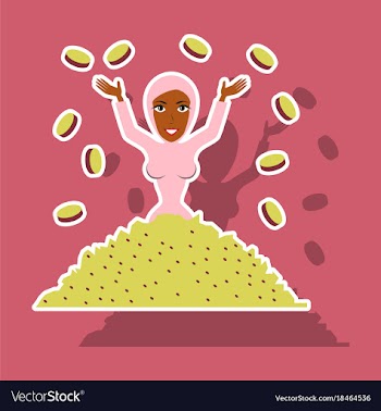 Paper sticker on theme arabic business woman in vector image