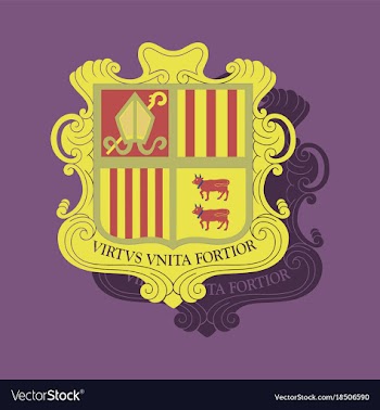 Paper sticker on theme coat of arms andorra vector image