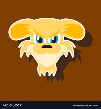 Paper sticker on theme evil animal angry dog vector image
