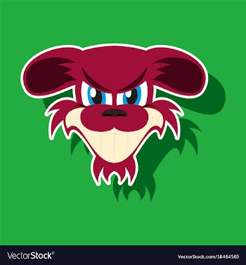 Paper sticker on theme evil animal angry dog vector image