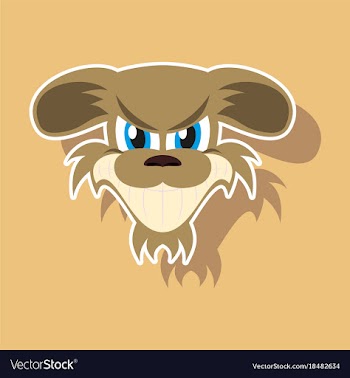 Paper sticker on theme evil animal angry dog vector image