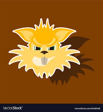 Paper sticker on theme evil animal coyote vector image
