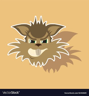 Paper sticker on theme evil animal coyote vector image