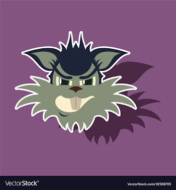 Paper sticker on theme evil animal coyote vector image