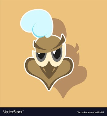 Paper sticker on theme evil animal hen vector image
