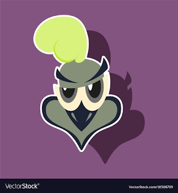 Paper sticker on theme evil animal hen vector image