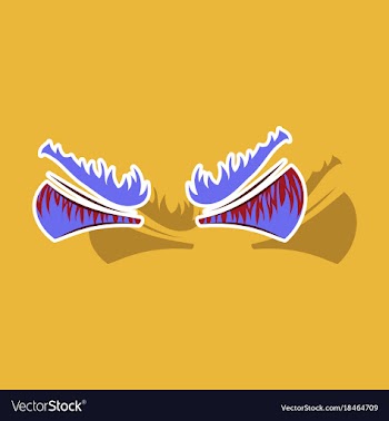 Paper sticker on theme evil emotions eyes vector image