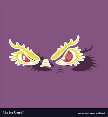 Paper sticker on theme evil emotions eyes vector image