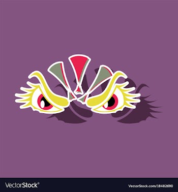 Paper sticker on theme evil emotions eyes vector image