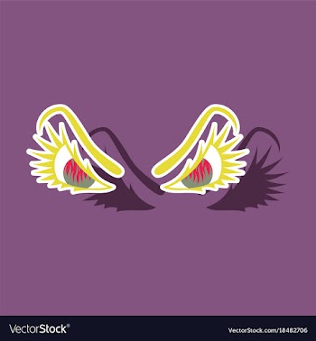 Paper sticker on theme evil emotions eyes vector image