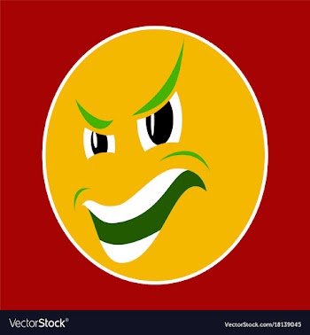 Paper sticker on theme evil emotions face vector image