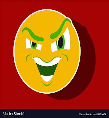 Paper sticker on theme evil emotions face vector image