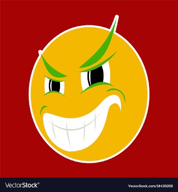 Paper sticker on theme evil emotions face vector image
