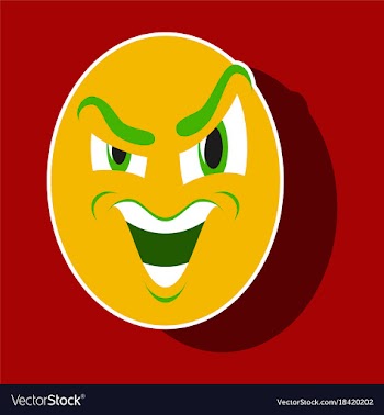 Paper sticker on theme evil emotions face vector image