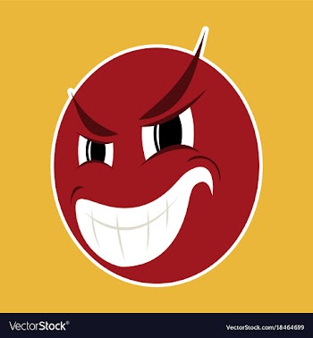 Paper sticker on theme evil emotions face vector image