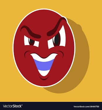 Paper sticker on theme evil emotions face vector image