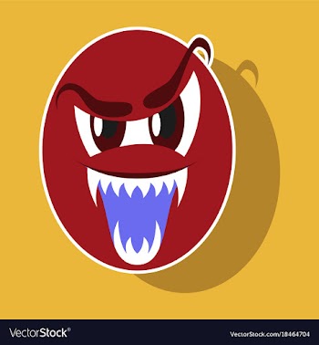 Paper sticker on theme evil emotions face vector image