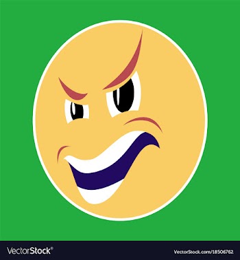 Paper sticker on theme evil emotions face vector image