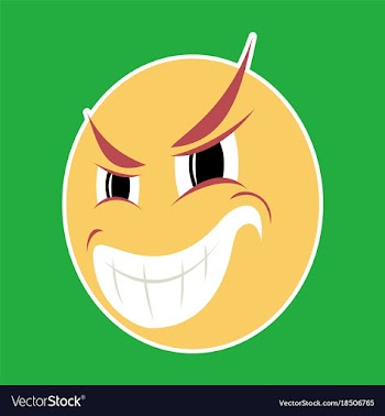 Paper sticker on theme evil emotions face vector image