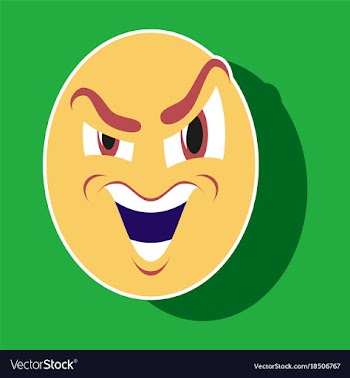 Paper sticker on theme evil emotions face vector image