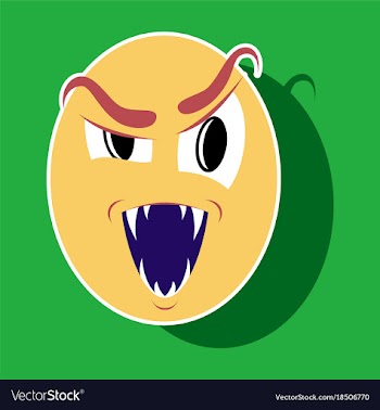 Paper sticker on theme evil emotions face vector image