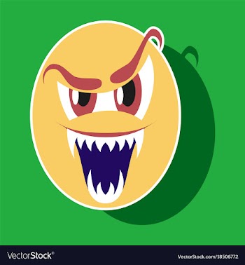 Paper sticker on theme evil emotions face vector image