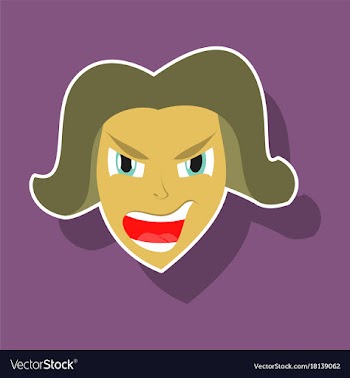 Paper sticker on theme evil face vector image