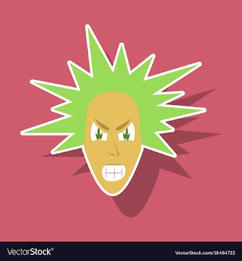 Paper sticker on theme evil face vector image
