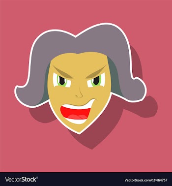 Paper sticker on theme evil face vector image