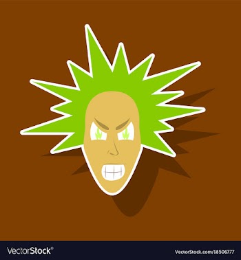 Paper sticker on theme evil face vector image