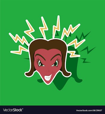 Paper sticker on theme evil women vector image