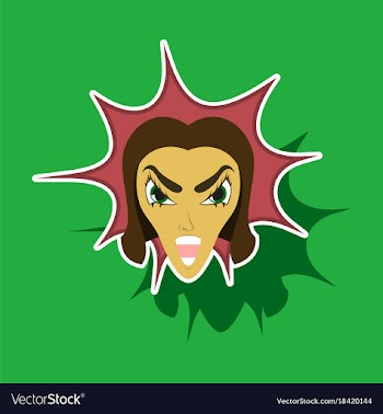 Paper sticker on theme evil women vector image