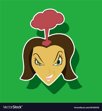 Paper sticker on theme evil women vector image