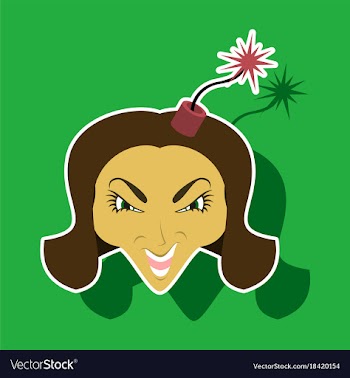 Paper sticker on theme evil women vector image