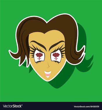 Paper sticker on theme evil women vector image
