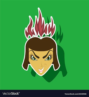 Paper sticker on theme evil women vector image