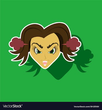 Paper sticker on theme evil women vector image