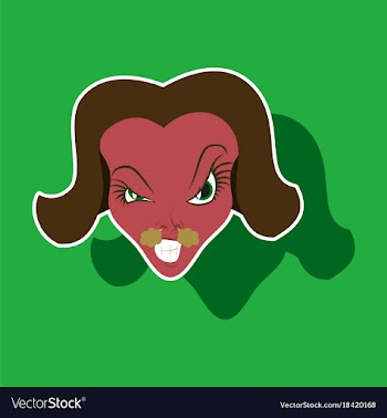 Paper sticker on theme evil women vector image