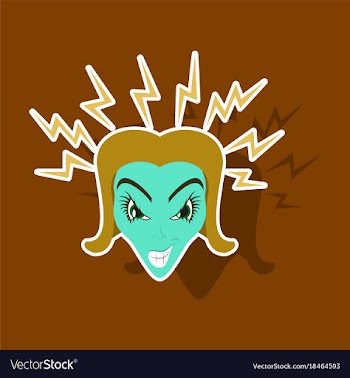 Paper sticker on theme evil women vector image