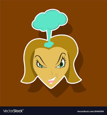 Paper sticker on theme evil women vector image